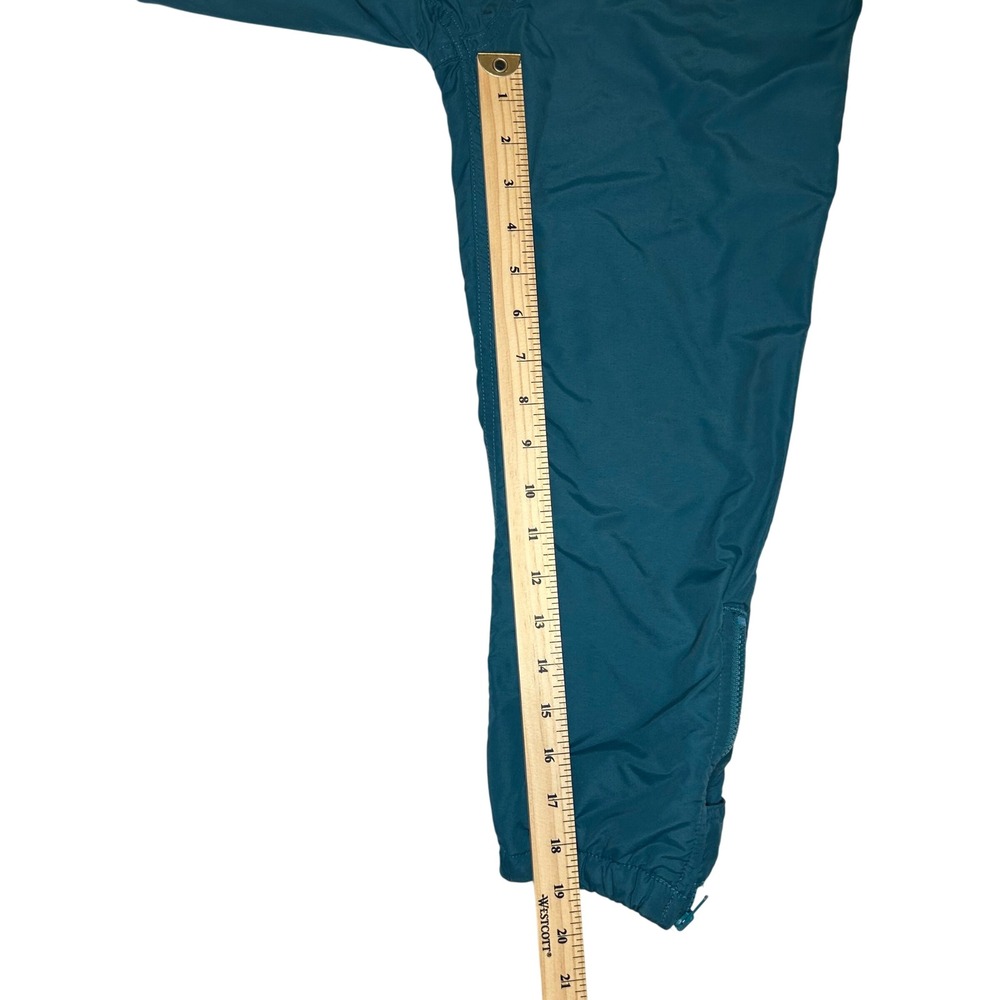 LL Bean Kids Teal Green Fleece Lined Snow Pants Vintage Made in USA XS U317 - Picture 2 of 9